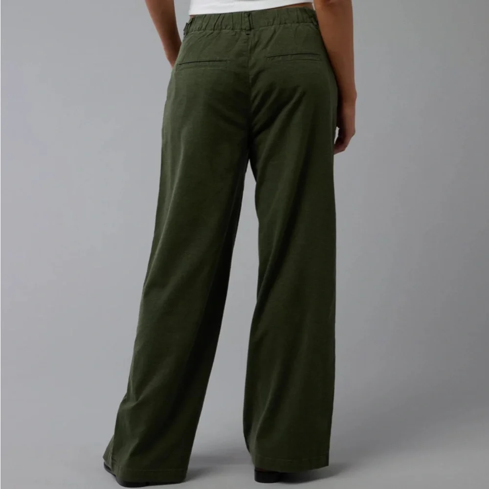 AE Stretch Linen-Blend High-Waisted Wide-Leg Trouser - Picture 2 of 5